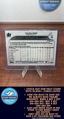 Cheap Sneaks Footwear/Sports Cards Baseball Card Zach Pop (RC)2022 Topps Chrome #41 Miami Marlins