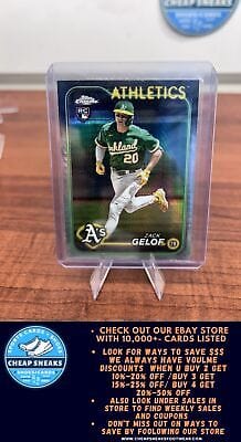 Cheap Sneaks Footwear/Sports Cards Baseball Card Zack Gelof RC 2024 Topps Chrome Prism Refractors #282 Oakland Athletic