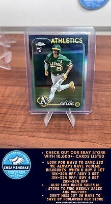 Cheap Sneaks Footwear/Sports Cards Baseball Card Zack Gelof RC 2024 Topps Chrome REFRACTOR #282 Oakland Athletics