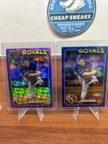 Cheap Sneaks Footwear/Sports Cards Baseball Card Zack Greinke 2024 Topps Chrome Purple Logofractor /250, Blue Refractor