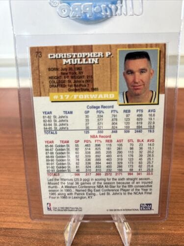 Cheap Sneaks Footwear/Sports Cards Basketball Card 1993-94 NBA Hoops Basketball # 73 Chris Mullin Golden State Warriors