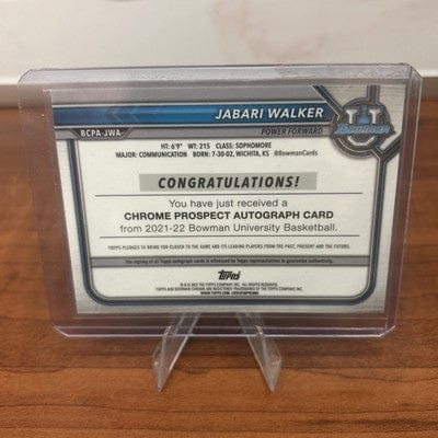 Cheap Sneaks Footwear/Sports Cards Basketball Card 2022 Bowman Chrome U Jabari Walker Refractor 1st Bowman Auto