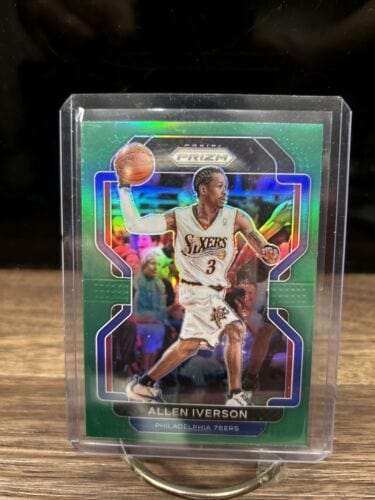 Cheap Sneaks Footwear/Sports Cards Basketball Card 2022 Panini Prizm Basketball Allen Iverson Green Prizm #255 Philadelph