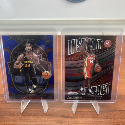 Cheap Sneaks Footwear/Sports Cards Basketball Card AJ Griffin (RC) 2022-23 Panini Prizm Instant Impact Insert #5 Hawks+ B