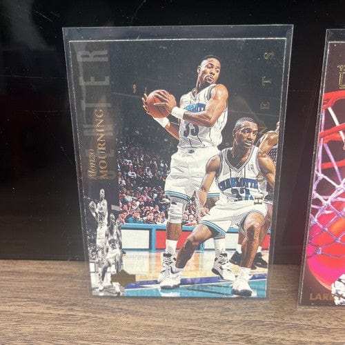 Cheap Sneaks Footwear/Sports Cards Basketball Card Charlotte Hornets 3 Card Lot Alonzo Mourning, Larry Johnson, Dell Curr