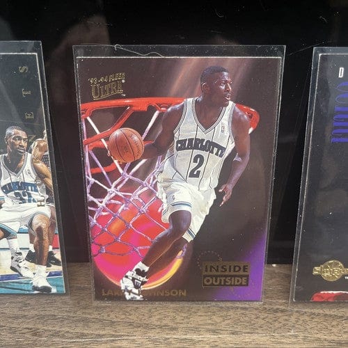 Cheap Sneaks Footwear/Sports Cards Basketball Card Charlotte Hornets 3 Card Lot Alonzo Mourning, Larry Johnson, Dell Curr