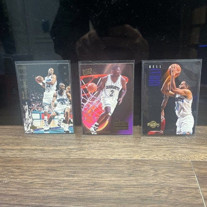 Cheap Sneaks Footwear/Sports Cards Basketball Card Charlotte Hornets 3 Card Lot Alonzo Mourning, Larry Johnson, Dell Curr