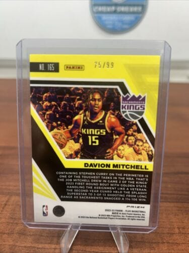 Cheap Sneaks Footwear/Sports Cards Basketball Card Davion Mitchell 2022-23 Panini Flux Red Mojo Prizm Parallel /99 + Bonu
