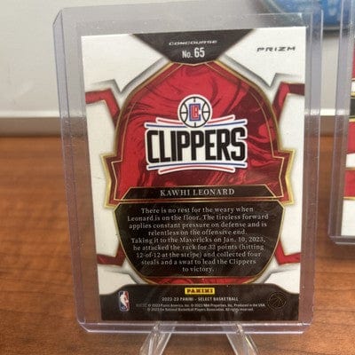 Cheap Sneaks Footwear/Sports Cards Basketball Card KAWHI LEONARD 22-23 Panini Select #65 Concourse GREEN WHITE PURPLE PRI