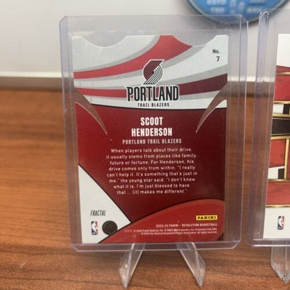 Cheap Sneaks Footwear/Sports Cards Basketball Card Scoot Henderson RC 2023-24 Panini Revolution #7 Liftoff! Fractal Tblaz