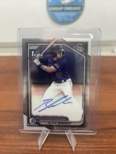 Cheap Sneaks Footwear/Sports Cards Blake Wright 2024 Bowman Draft #CPA-BW Chrome Prospect Auto 1st
