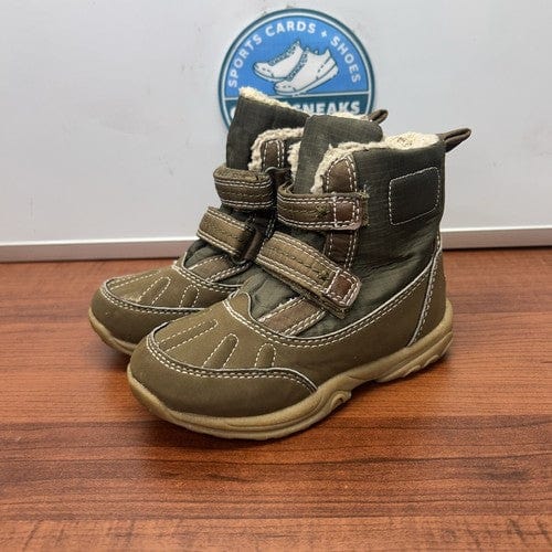 Cheap Sneaks Footwear/Sports Cards Carters Toddlers Boys Boots Size 9k Green/Tan Flaux Fur Liner Only Lig