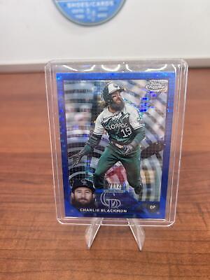Cheap Sneaks Footwear/Sports Cards Charlie Blackmon 2023 Topps Chrome Blue Sonar Refractor /150  #128 Roc