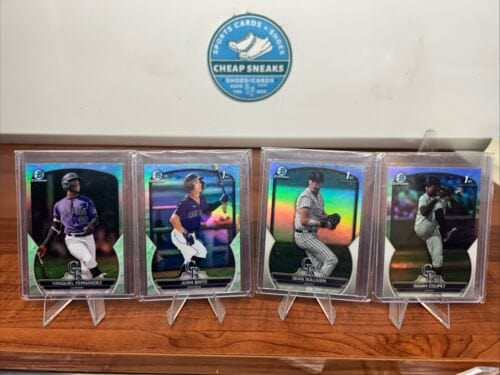 Cheap Sneaks Footwear/Sports Cards Colorado Rockies 2023 Bowman Chrome Lunar Glow/Bowman Draft Refractor