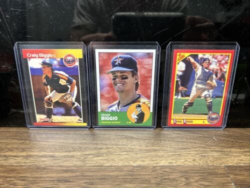 Cheap Sneaks Footwear/Sports Cards Craig Biggio RC Lot (3) Houston Astros 1989 Donruss RC, 90 Score, 22 A
