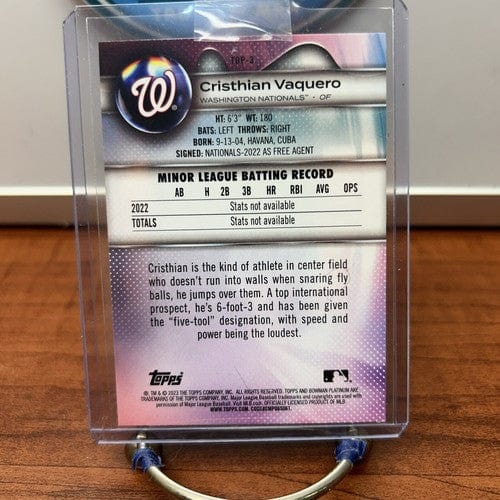 Cheap Sneaks Footwear/Sports Cards Cristhian Vaquero 2023 Bowman Platinum Prospects Ice Foil + Base Paral