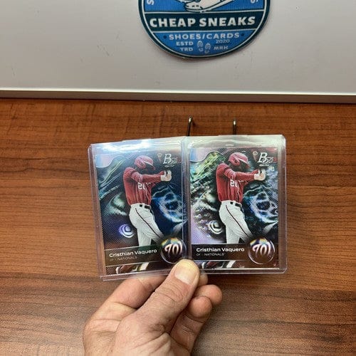 Cheap Sneaks Footwear/Sports Cards Cristhian Vaquero 2023 Bowman Platinum Prospects Ice Foil + Base Paral