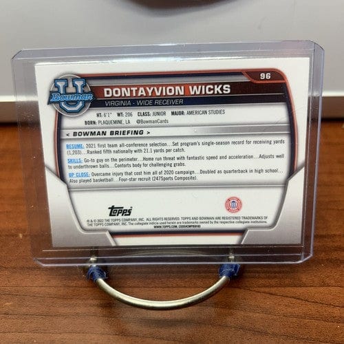 Cheap Sneaks Footwear/Sports Cards Dontayvion Wicks 2022 Bowman University Chrome #96 Virginia {0223