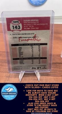 Cheap Sneaks Footwear/Sports Cards Elehuris Montero RC 2022 Topps Chrome Platinum Anniversary #143 Colora