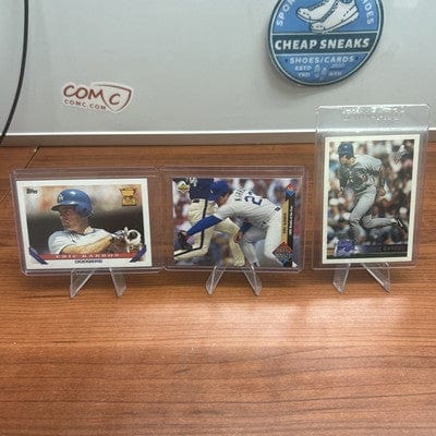 Cheap Sneaks Footwear/Sports Cards Eric Karros 1993 Upper Deck RC#490, 93 Topps #11 RC,96 Topps Dodgers
