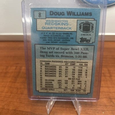 Cheap Sneaks Footwear/Sports Cards Football Card 1988 Topps - #8 Doug Williams, Washington Commanders, Super Bowl XXII