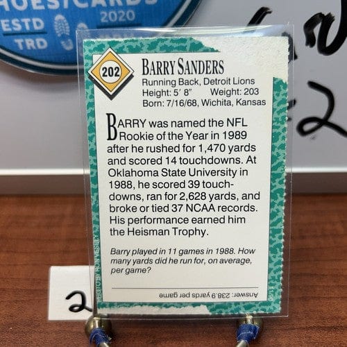 Cheap Sneaks Footwear/Sports Cards Football Card 1990 Sports Illustrated for Kids BARRY SANDERS #202 Detroit Lions  (2)