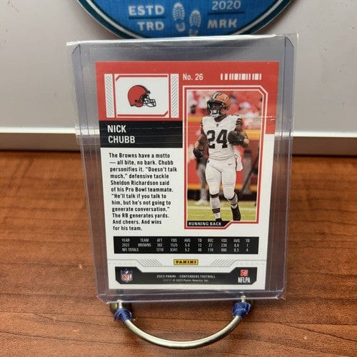 Cheap Sneaks Footwear/Sports Cards Football Card 2023 Panini Contenders #26 Nick Chubb Game Ticket Red