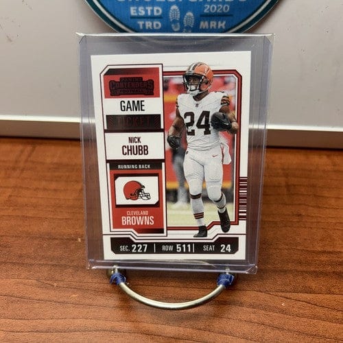Cheap Sneaks Footwear/Sports Cards Football Card 2023 Panini Contenders #26 Nick Chubb Game Ticket Red