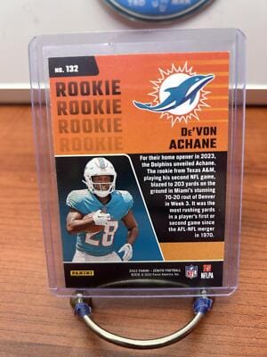 Cheap Sneaks Footwear/Sports Cards Football Card De'Von Achane RC 2023 Panini Zenith #132 Miami Dolphins