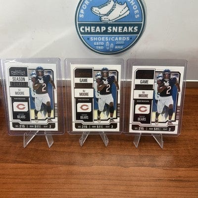 Cheap Sneaks Footwear/Sports Cards Football Card DJ Moore 2023 Panini Contenders Season Ticket#18  Gold, Red Parallel +