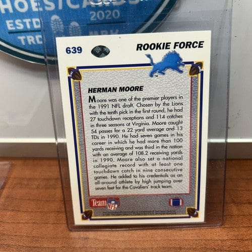 Cheap Sneaks Footwear/Sports Cards Football Card Herman Moore RC Lot (2)1991 Upper Deck Star Rookie#17 + Rookie Force#6