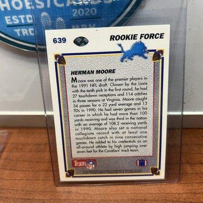 Cheap Sneaks Footwear/Sports Cards Football Card Herman Moore RC Lot (2)1991 Upper Deck Star Rookie#17 + Rookie Force#6