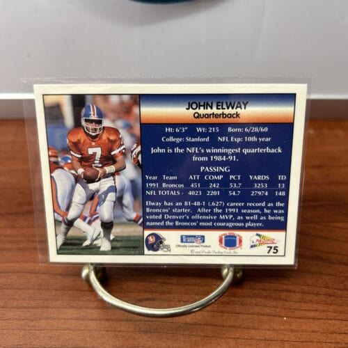 Cheap Sneaks Footwear/Sports Cards Football Card John Elway HOF Lot (4) 1992 Upper Deck,92 Pacific,91+92 Wild Card Denv