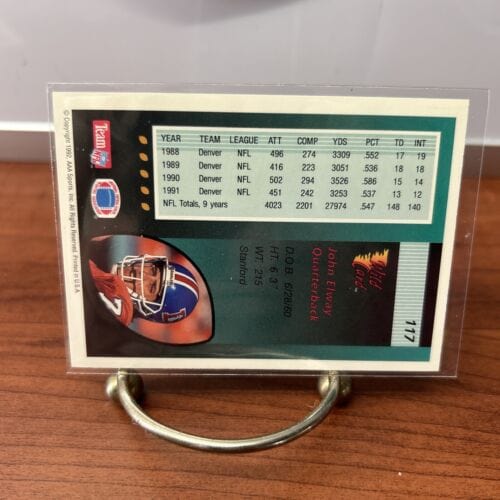 Cheap Sneaks Footwear/Sports Cards Football Card John Elway HOF Lot (4) 1992 Upper Deck,92 Pacific,91+92 Wild Card Denv