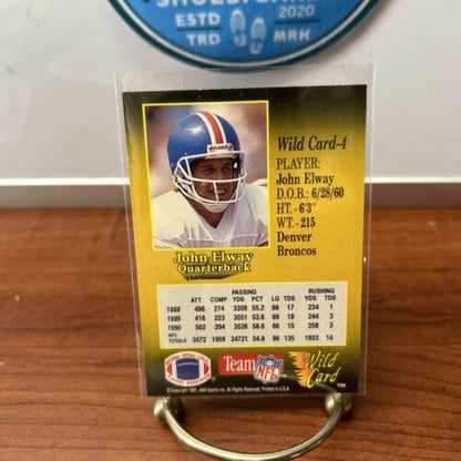 Cheap Sneaks Footwear/Sports Cards Football Card John Elway HOF Lot (4) 1992 Upper Deck,92 Pacific,91+92 Wild Card Denv
