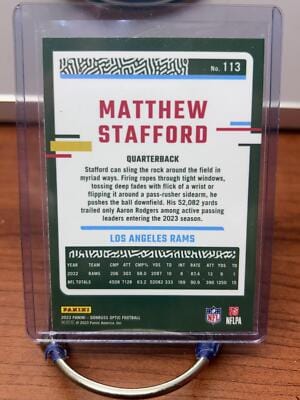 Cheap Sneaks Footwear/Sports Cards Football Card Matthew Stafford 2023 Donruss Optic #113 Los Angeles Rams