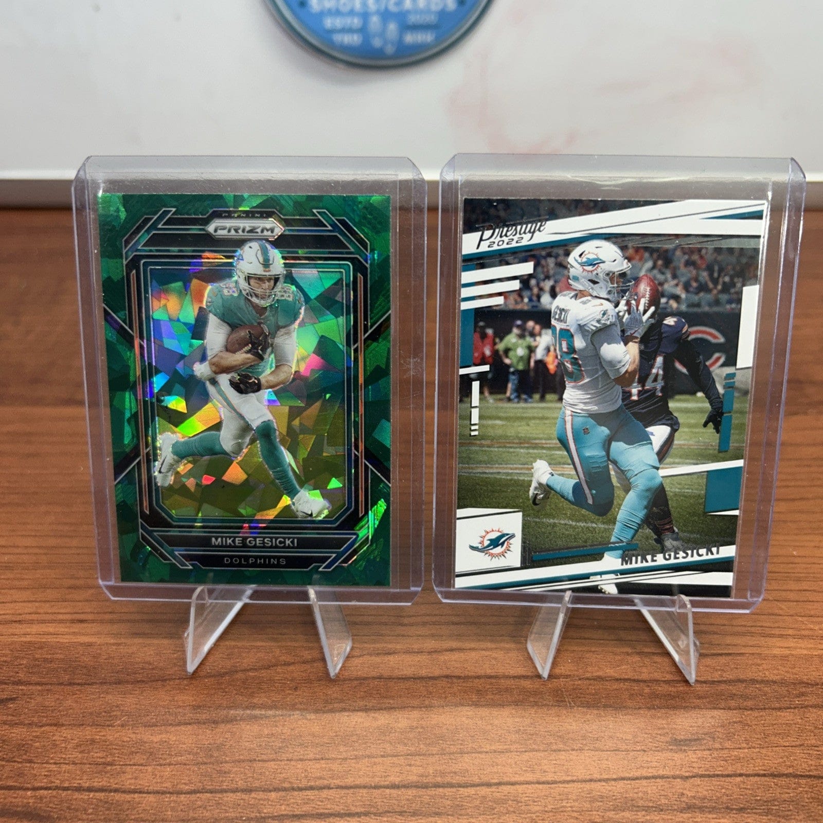 Cheap Sneaks Footwear/Sports Cards Football Card Mike Gesicki 2022 Panini Prizm #182 Green Ice Prizm Color Match Dolphi