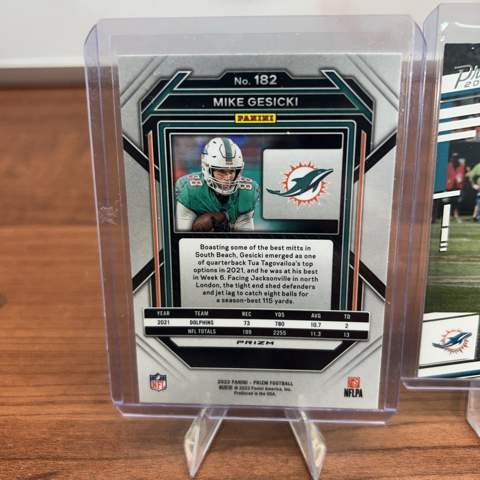 Cheap Sneaks Footwear/Sports Cards Football Card Mike Gesicki 2022 Panini Prizm #182 Green Ice Prizm Color Match Dolphi