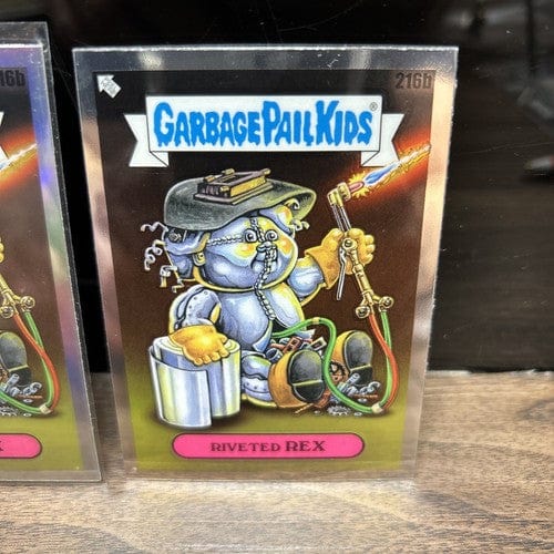 Cheap Sneaks Footwear/Sports Cards Garbage Pail Card 2022 GARBAGE PAIL KIDS  CHROME SERIES 5 RIVETED REX 216a Refractoror+