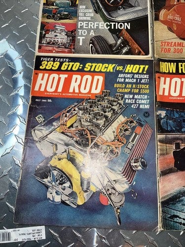 Cheap Sneaks Footwear/Sports Cards Hot Rod Magazine 4 Issue Lot May1965-Aug1965