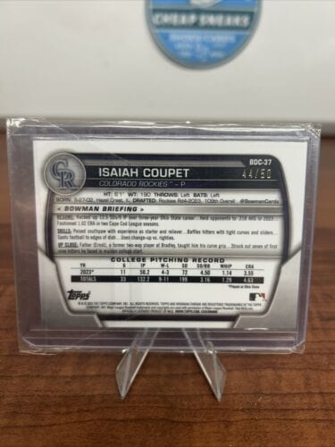 Cheap Sneaks Footwear/Sports Cards Isaiah Coupet 2023 Bowman Draft Gold Sapphire #44/50 Colorado Rockies