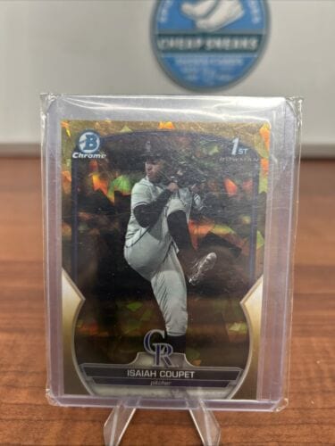 Cheap Sneaks Footwear/Sports Cards Isaiah Coupet 2023 Bowman Draft Gold Sapphire #44/50 Colorado Rockies