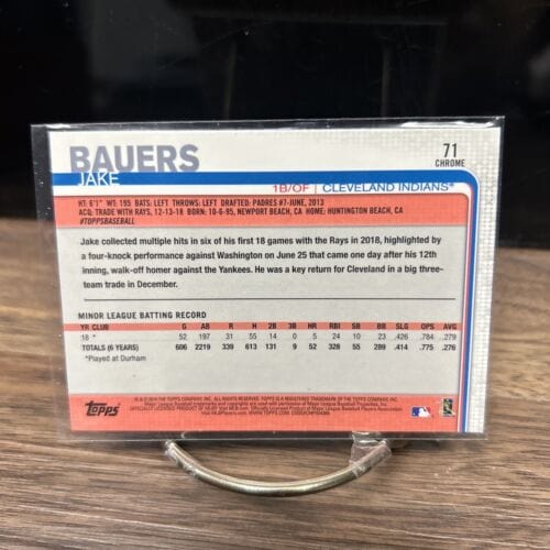 Cheap Sneaks Footwear/Sports Cards Jake Bauers 2019 Topps Chrome RC Rookie Baseball Card #71