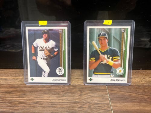 Cheap Sneaks Footwear/Sports Cards Jose Canseco 2 Card Lot 1989 Upper Deck #371, #659 1988 AL MVP