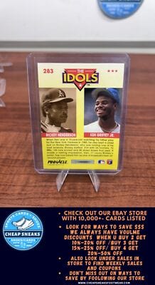 Cheap Sneaks Footwear/Sports Cards Ken Griffey Jr. / Rickey Henderson IDOL 1992 Pinnacle #283 Oakland Atl