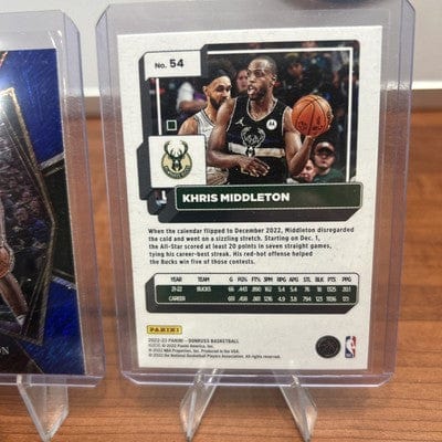 Cheap Sneaks Footwear/Sports Cards Khris Middleton 2021-22 Panini Select Premier Level Blue Shimmer Prizm