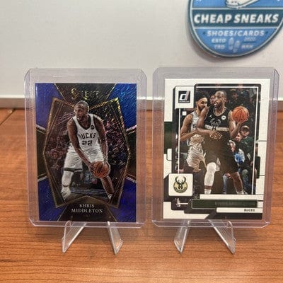 Cheap Sneaks Footwear/Sports Cards Khris Middleton 2021-22 Panini Select Premier Level Blue Shimmer Prizm