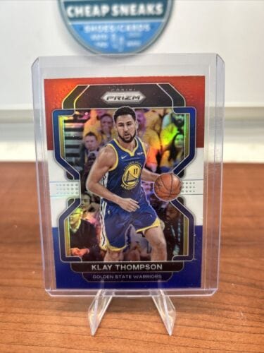 Cheap Sneaks Footwear/Sports Cards Klay Thompson 2021-22 Panini Prizm Prizms Red White and Blue #92 Warri