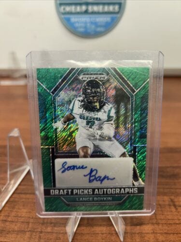 Cheap Sneaks Footwear/Sports Cards Lance Boykin 2023 Panini Prizm Draft Picks Auto Green Prizm #DPA-LAB 7