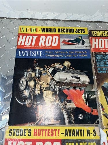 Cheap Sneaks Footwear/Sports Cards magazine 1963,1965 Hot Rod Magazine 4 Issue Lot Jan,Sept1965+June,Aug 1963